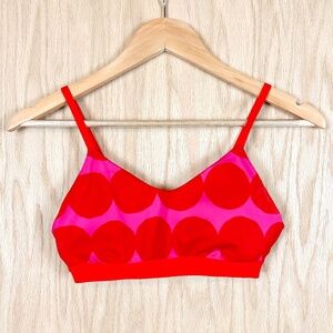 Adidas x Marimekko Red Pink Polka Dot Sports Bra